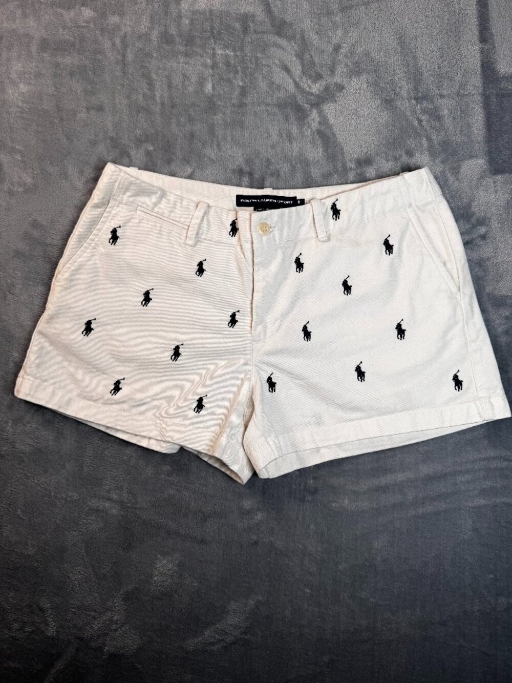 Ralph Lauren Sport Shorts 8 White Embroidered Pony Logo Classic Fit